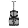Напівпрозора сорочка з відкритими грудьми Obsessive Lacrisia chemise M/L, чорна, з чокером
