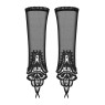 Сітчасті мітенки з мереживом Obsessive Luiza mittens One size, чорні