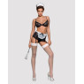 Еротичний костюм покоївки Obsessive Maidme set 5pcs L/XL, бюстгальтер, пояс з фартухом, панчохи, стр