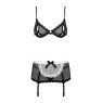 Еротичний костюм покоївки Obsessive Maidme set 5pcs L/XL, бюстгальтер, пояс з фартухом, панчохи, стр