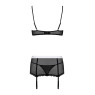 Еротичний костюм покоївки Obsessive Maidme set 5pcs L/XL, бюстгальтер, пояс з фартухом, панчохи, стр