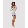 Еротичний мереживний костюм медсестри Obsessive Medica dress 5pcs costume L/XL, сорочка, рукавички,