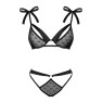 Напівпрозорий еротичний комплект Obsessive Obsessivia 2-pcs set black S/M, бюстгальтер та трусики, а