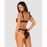 Напівпрозорий еротичний комплект Obsessive Obsessivia 2-pcs set black L/XL, бюстгальтер та трусики,