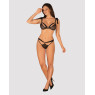 Напівпрозорий еротичний комплект Obsessive Obsessivia 2-pcs set black L/XL, бюстгальтер та трусики,