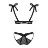 Напівпрозорий еротичний комплект Obsessive Obsessivia 2-pcs set black L/XL, бюстгальтер та трусики,