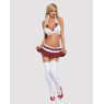Еротичний костюм школярки з мініспідницею Obsessive Schooly 5pcs costume L/XL, біло-червоний, топ, с