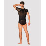 Чоловіча напівпрозора футболка з орнаментом Obsessive T102 T-shirt S/M/L, чорна