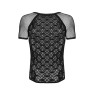 Чоловіча напівпрозора футболка з орнаментом Obsessive T102 T-shirt S/M/L, чорна
