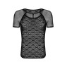 Чоловіча напівпрозора футболка з орнаментом Obsessive T102 T-shirt S/M/L, чорна