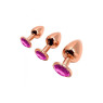 Металева анальна пробка Rose Gold Metal Plug Magenta, діаметр 2,8 см, довжина 7 см, розмір S
