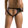Чоловічі труси з ланцюжком Passion 030 SLIP TOM XXL/XXXL Black, екошкіра, відкриті сідниці