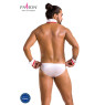 Комплект еротичної чоловічої білизни Passion 037 GREGORY L/XL White, труси, комірець, манжети