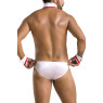 Комплект еротичної чоловічої білизни Passion 037 GREGORY XXL/XXXL White, труси, комірець, манжети