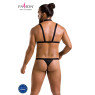 Комплект чоловічої білизни зі стреп Passion 039 SET ANDREW L/XL Black, стринги, шлейки