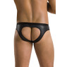 Чоловічі сліпи з вирізами Passion 041 SLIP JOE L/XL Black, екошкіра, відкриті сідниці