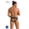 Чоловічі сліпи з вирізами Passion 041 SLIP JOE L/XL Black, екошкіра, відкриті сідниці