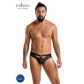 Чоловічі сліпи з вирізами Passion 041 SLIP JOE XXL/XXXL Black, екошкіра, відкриті сідниці