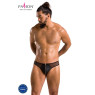 Чоловічі сліпи на блискавці Passion 042 SLIP TIMMY S/M Black, екошкіра, сітка