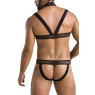 Комплект чоловічої білизни з кріпленнями Passion 043 JACOB L/XL Black, труси, шлейки