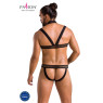 Комплект чоловічої білизни з кріпленнями Passion 043 JACOB L/XL Black, труси, шлейки