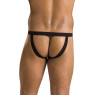 Чоловічі сліпи на шнурівці Passion 044 SLIP BEN XXL/XXXL Black, екошкіра, люверси