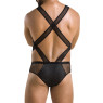 Чоловіче еротичне сітчасте боді Passion 045 VICTOR XXL/XXXL Black, екошкіра, сітка