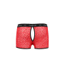 Чоловічі прозорі боксери Passion 046 SHORT PARKER L/XL Red, сітка, під леопард