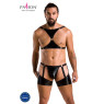 Комплект еротичної чоловічої білизни Passion 047 SET JOHN XXL/XXXL Black, труси, портупея