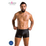 Чоловічі шкіряні боксери з блискавками Passion 049 SHORT MATT L/XL Black