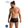 Чоловічі шкіряні боксери з клапаном Passion 050 SHORT PATRICK XXL/XXXL Black