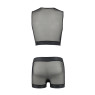 Комплект чоловічої білизни на шнурівці Passion 053 SET WILLIAM XXL/XXXL Black, жилет, боксери
