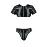 Комплект чоловічої білизни під латекс Passion 057 SET PETER L/XL Black, кроп-топ, стринги