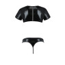 Комплект чоловічої білизни під латекс Passion 057 SET PETER S/M Black, кроп-топ, стринги