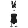Еротичний костюм кролика Obsessive Bunny costume L/XL, black, боді, чокер, гартери, панчохи, маска