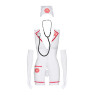 Еротичний костюм медсестри Obsessive Emergency dress S/M, white, сукня, стринги, рукавички, чепчик,