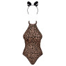 Еротичний костюм леопарда Obsessive Leocatia teddy S/M, боді, обруч з вушками