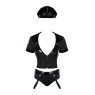 Еротичний костюм поліцейського Obsessive Police set S/M, black, топ, шорти, кепка, пояс, портупея