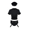 Еротичний костюм поліцейського Obsessive Police set S/M, black, топ, шорти, кепка, пояс, портупея