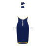 Еротичний костюм стюардеси Obsessive Stewardess uniform M/L, blue, сукня, пілотка, шарф, манжети