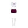 Еротичний костюм студентки Obsessive Student 4 pcs costume S/M, топ, спідниця, стринги, гольфи