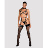 Портупея на груди Obsessive A740 harness black O/S, штучна шкіра