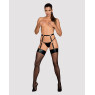 Гартери Obsessive A741 garter belt black O/S, штучна шкіра