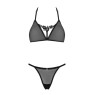 Напівпрозорий комплект Obsessive Celia Noir 2-pcs set XS/S, бюстгальтер, стрінги