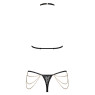 Комплект із ланцюжками Obsessive Pantheria 2-pcs set black S/M, бюстгальтер, трусики