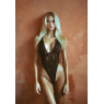 Мереживне боді Leg Avenue Floral lace thong teddy Black, шнурівка на грудях, one size