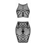 Еротичний напівпрозорий комплект Obsessive K101 top & skirt S/M/L, топ, спідниця