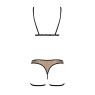 Еротичний комплект спідньої білизни Passion GABI SET S/M beige, трусики з гартерами