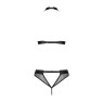 Білизна з відкритим доступом Passion MOONLIGHT SET S/M black, топ, стрінги