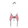 Корсет з пажами для панчіх Passion PEONIA CORSET S/M red, стрінги